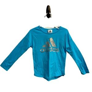 Adidas long sleeve blue shirt with silver sparkle 4T
